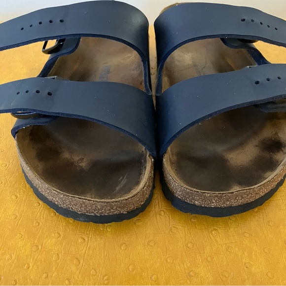 Birkenstock Arizona Size EU 41 US L10 M8 Blue Slide Sandals Soft Footbed - Picture 4 of 14